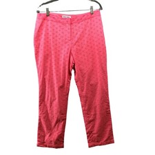 VTG Winter Silks Pink Crochet Pants Womens Size 10 Embroidered Straight Leg