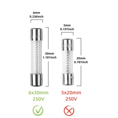 10 pz T15AL250V 15A 250 V fusibile ad azione lenta 6 x 30 mm 15 amp fusibile ritardo - Foto 2 di 4