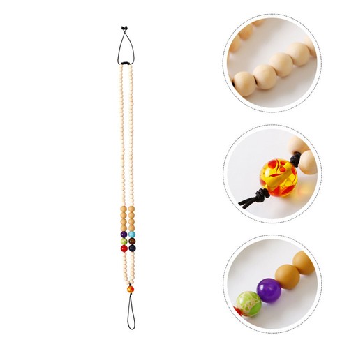 Wooden Bead Silicone Necklace Phone Chains Universal Cell Lanyard - Zdjęcie 8 z 12