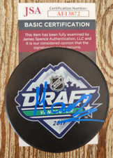 Matias Maccelli Signed 2019 NHL Draft Puck w/ JSA COA #AE13872 Arizona Coyotes