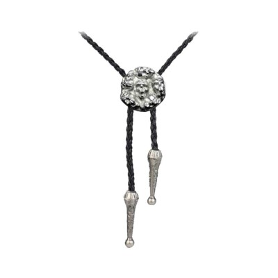 FT436 Circle Of Skulls 2,7 cm Halskette Western Cowboy Krawatte Bolokrawatte