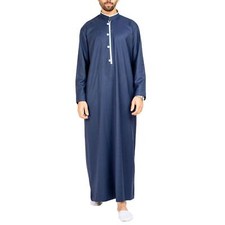 Men's Stand Collar Thobe Islamic Clothing  Thobez