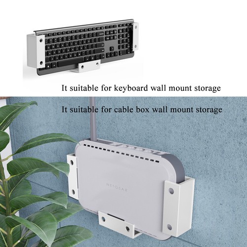 Support Ordinateur Portable Sous La Table Compatible avec Clavier Routeur Support Mural - Photo 6/13