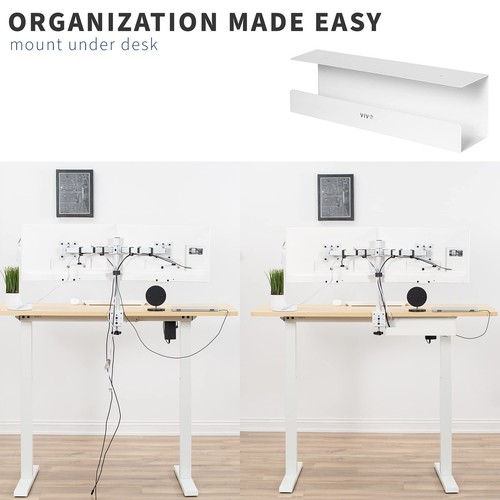 Under Desk 42 cm Cable Management Tray, Power Strip Holder, Cord Organizer, W... - 第 6/9 張圖片