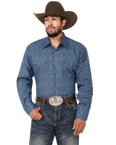 Roper Men's Amarillo Medallion Print Long Sleeve Pearl Snap Western Shirt -