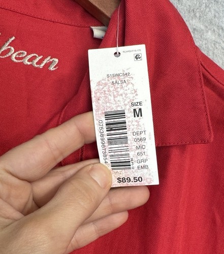 Chemise Yorke Caribbean Roundtree M rouge brodée drapeau 4 juillet boutonnée neuve avec étiquette - Photo 9/15