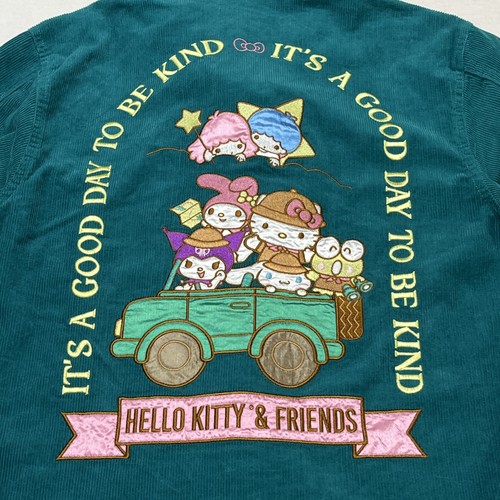 Sanrio Hello Kitty & Friends Shacket L Green Corduroy Shirt Good Day to Be Kind - Picture 11 of 11