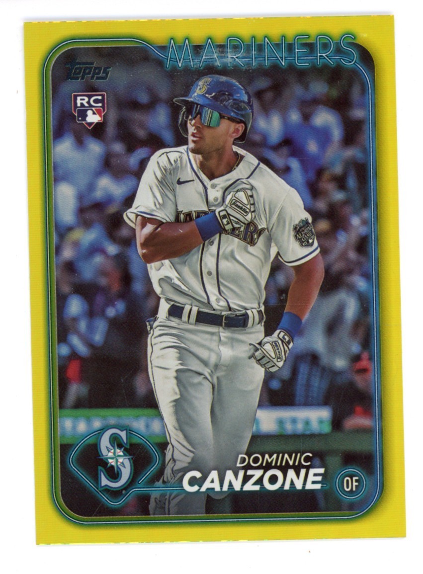 2024 TOPPS SERIES 1 DOMINIC CANZONE RC YELLOW FOIL #195 SEATTLE MARINERS