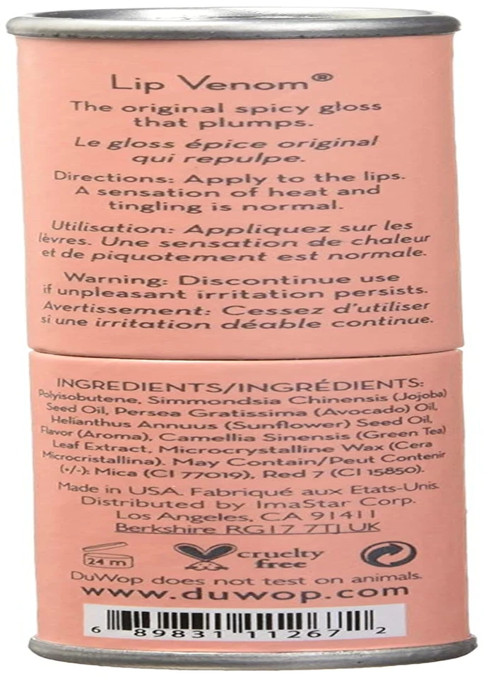 Cosmetics Original Lip Venom - Brilho labial plumping para engordar e hidratar, rosa  - Imagem 3 de 4