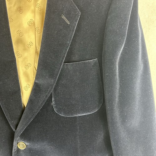 Bill Blass Velvet Blazer Mens 42L Vintage Navy Blue Old Money Sport Coat - Picture 4 of 12