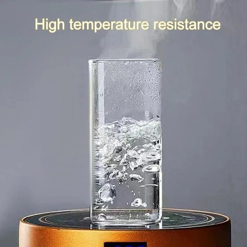 Taza cuadrada de vidrio de café resistente al calor 1 pieza con tapa y pajita leche transparente - Imagen 2 de 11
