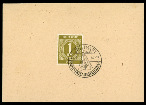 GERMANY 1947 POSTAL STATIONERY POSTCARD, STUTTGART INDUSTRIAL EXHIBITION !! H81 - Picture 2 of 2