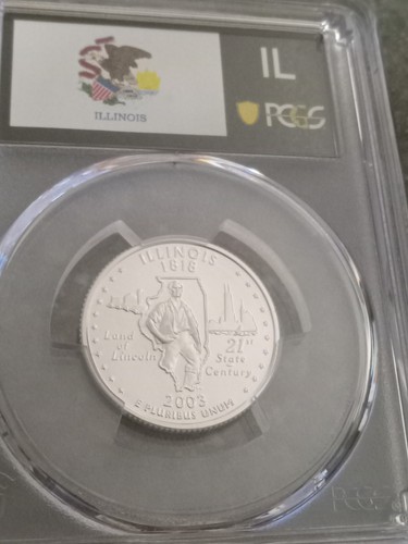 2003-S ILLINOIS Silver Proof Quarter PR70 PCGS FLAG LABEL NICE LOW PRICE!! - Picture 8 of 8