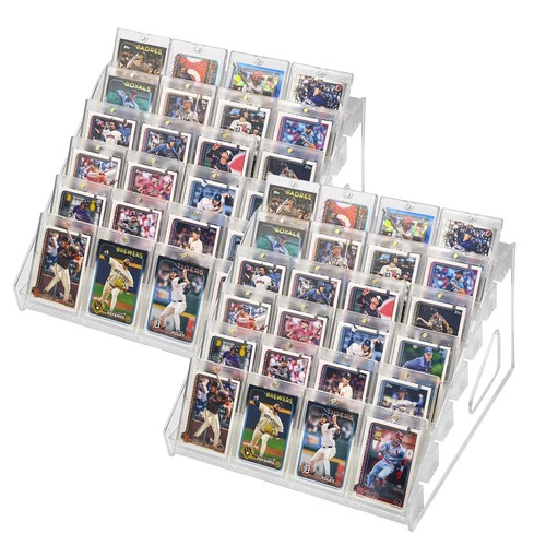 2 Pack 7 Tier Acrylic Card Display Stand, Display for Trading Cards, Greeting... - Picture 1 of 6