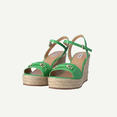 Dune London Womens Green Faux leather High Wedge Sandals Size EU 40 - Picture 3 of 20