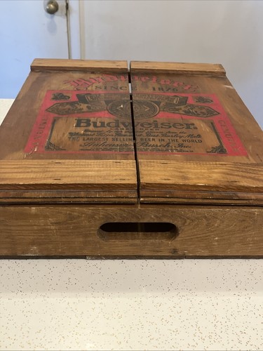 Rare Vintage Anheuser Busch Budweiser Wooden Hanging 9 Slot Cabinet - Picture 7 of 13