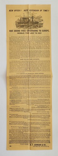 1889 antique BF JOHNSON & CO richmond va EUROPE EXCURSION PARIS EXPOSITION ad