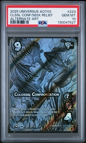 PSA 10 (Pop 1) Colossal Confrontation/Seeking Relief 223/189 Alt Art AOT03 MINT - Picture 3 of 6