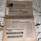 VINTAGE GAZETA MICRO-TIMES VOL. 1 WYDANIE 1 STYCZNIA 1984 DLA UŻYTKOWNIKÓW KOMPUTERÓW APPLE