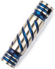 JJFox Keychain Pill Holder Small Container Titanium Case Blue 