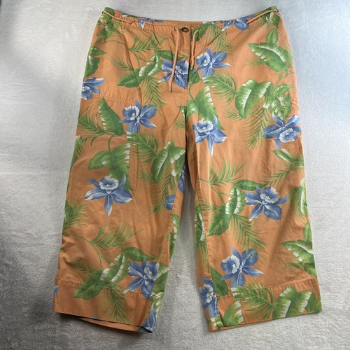 Lauren Ralph Lauren Plus 20W Pants Wide Leg Crop Floral Hawaiian Tropical Resort - Picture 2 of 17