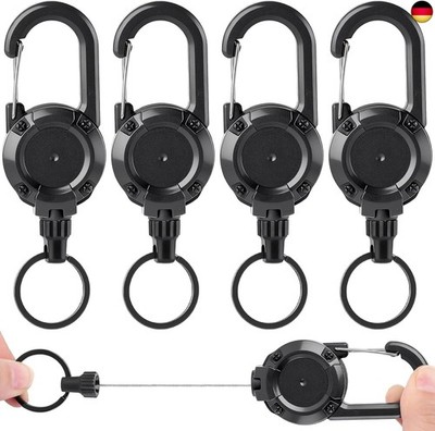 Thboxes 4 Stücke Schlüsselanhänger Ausziehbar Einziehbarer Schlüsselanhänger mit