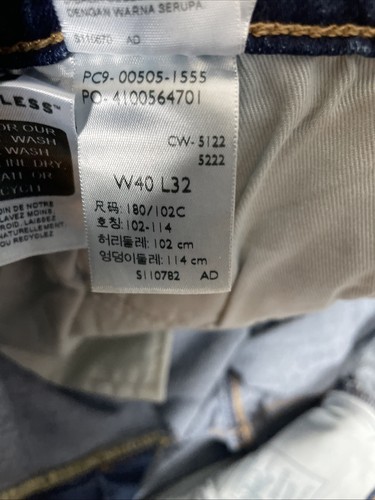 Levis Premium 505 Jeans Men 40x32 Blue Regular Fit Straight Stretch Pants Casual - Picture 13 of 13