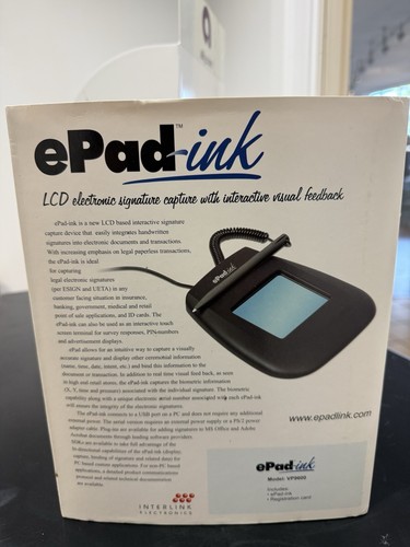 Interlink ePad Ink USB Signature Pad w/ Pen New - Picture 3 of 5