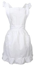 Retro Adjustable Ruffle Apron with Pockets Small to Plus Size for Ladies