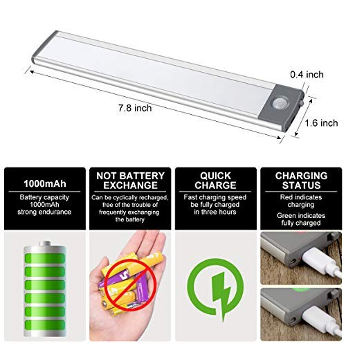 30-LED Motion Sensor Cabinet Light,Under Counter Closet Lighting, Wireless USB - Picture 3 of 7