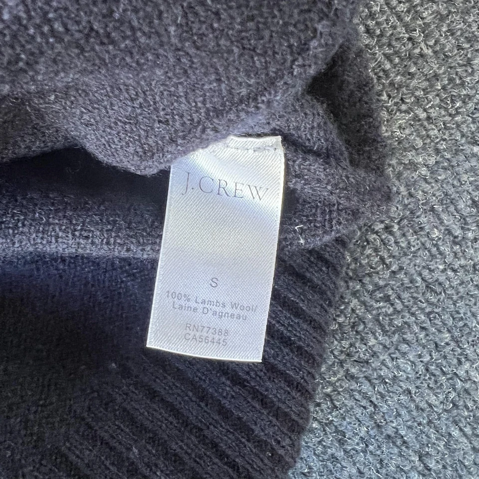 J Crew Suéter Chaleco Para Hombres Pequeño Azul Marino Lana de Cordero Cárdigan Botón Bolsillos Delanteros Foto 3 de 4