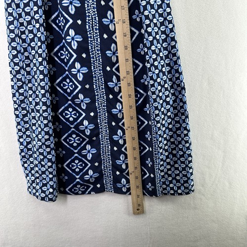Tommy Bahama Damen XS Geo Blumenmuster ärmelloses Kleid Quaste Tie Back blau - Bild 6 von 11