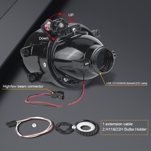 2X 3.0in Fog Light Projector Lens Hi-Lo H11 For Toyota Yaris Corolla Auris Verso - Picture 4 of 8