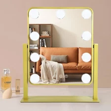 Gold Light Up Vanity Mirror,Make Up Mirror with Lighting, Lighted Makeup Mirr...