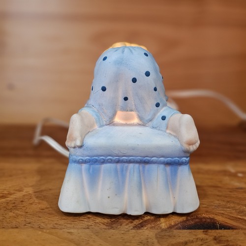 Vintage Lefton Nursery Night Light Sleeping Boy Ceramic Hand Painted Japan - Picture 3 of 7