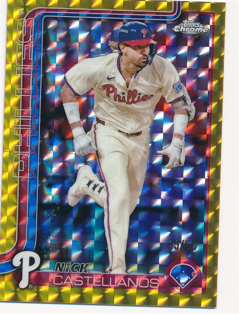 NICK CASTELLANOS 2025 TOPPS CHROME GOLD GEOMETRIC REFRACTOR #226 SP #45/50