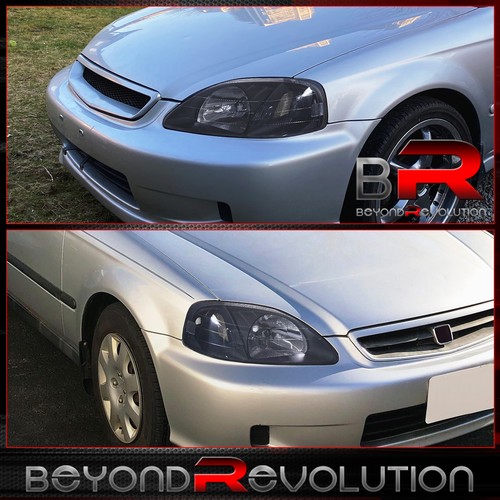 For 1999-2000 Honda Civic Black Housing Clear Corner Turn Signal Headlight LH+RH - Bild 2 von 3