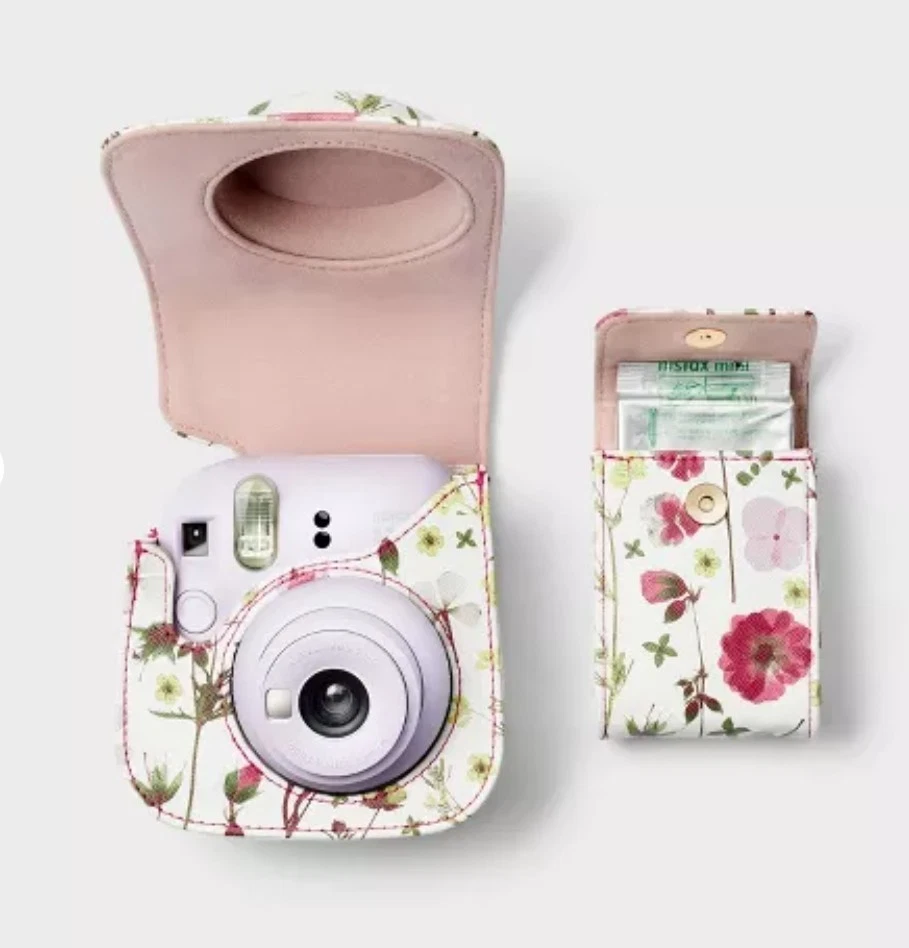 Estojo tiracolo para câmera Inmax Mini 12 Heyday floral com mini suporte para acessórios - Imagem 2 de 4