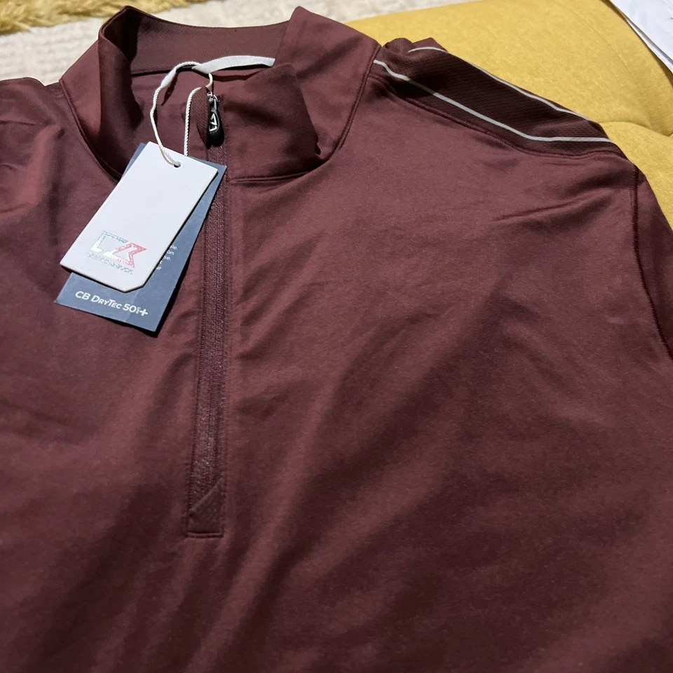 Cutter & Buck CB DryTec Mens Sz Lg 1/4 Zip Long Sleeve Shirt & Free Gift 🎁 - Image 2 of 4