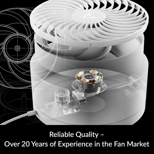 ARCTIC Summair white portable USB Mini Fan Office Desktop Cooler Adjustable - Afbeelding 4 van 10