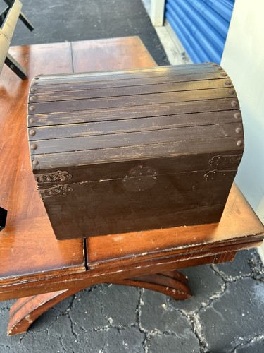 small wooden chest with lid