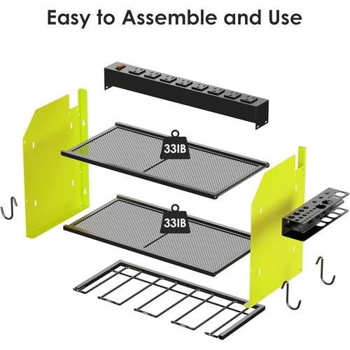 Power Tool Organizer Wall Mount W/ Charging Station Hooks Drill Bit Rack New - Picture 75 of 84