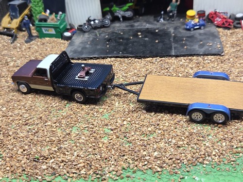 Custom 1/64 1985 Cheverolet Chevy 3500 4x4 Truck Flatbed Farm Hitch Tow Silverado - Bild 14 von 14