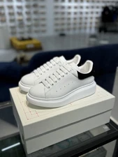 Alexander McQueen Sneakers Black velvet Men's Little White shoes free shipping