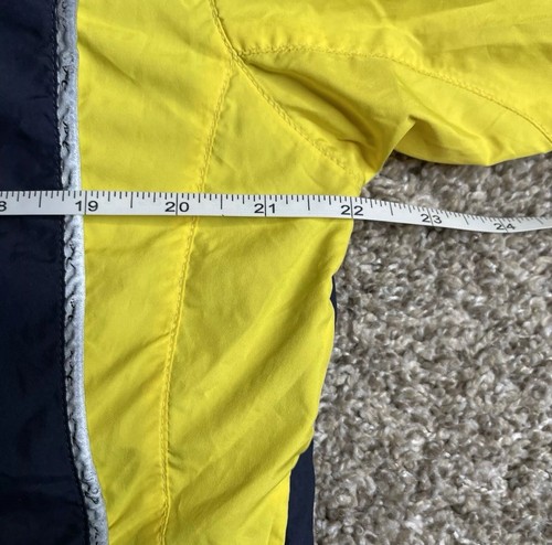 Vintage ASICS Windbreaker Jacket Mens Medium Blue Yellow Full Zip Running Sports - Picture 7 of 9