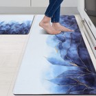 Anti Fatigue Kitchen Mat - Set of 2 - Blue and Gold Design Comfort Mats - Cus...