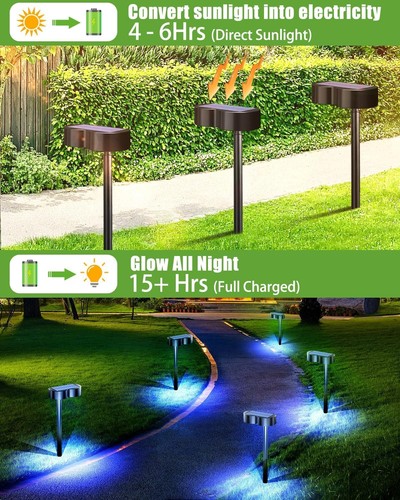 2-in-1 Solar Lights Outdoor 8 Pack with Ground 8 of Type-4, RGBWW - Picture 4 of 7