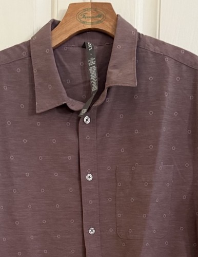 Vuori Braun Button Down Performance Stretch Kurzarm Herren Hemd Gr. L