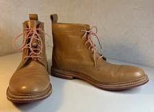 J. Shoes Sutton Men’s Light Brown Leather Ankle Boots Dainite Sole Size 9.5 US