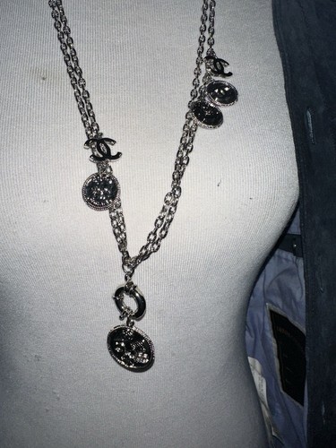 CHANEL antique silver-tone 2014 100TH ANNIVERSARY COIN CHAIN Necklace 100% Auth - Picture 18 of 22